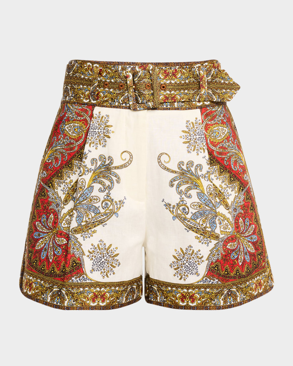 Hobbes Belted Paisley Shorts